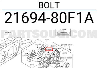 Nissan 2169480F1A BOLT