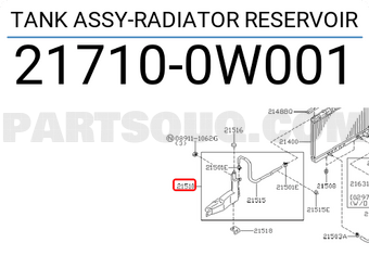 Nissan 217100W001 TANK ASSY-RADIATOR RESERVOIR