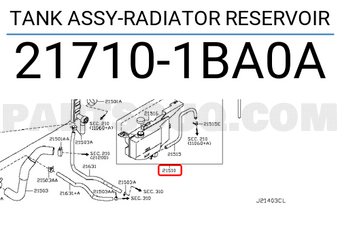 Nissan 217101BA0A TANK ASSY-RADIATOR RESERVOIR
