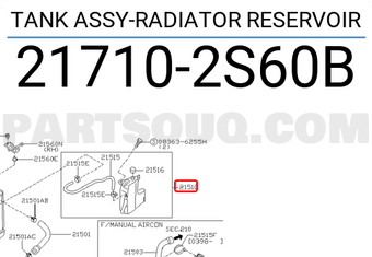 Nissan 217102S60B TANK ASSY-RADIATOR RESERVOIR