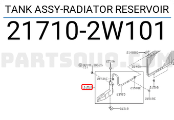Nissan 217102W101 TANK ASSY-RADIATOR RESERVOIR