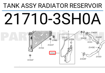 Nissan 217103SH0A TANK ASSY RADIATOR RESERVOIR