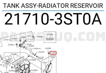 Nissan 217103ST0A TANK ASSY-RADIATOR RESERVOIR