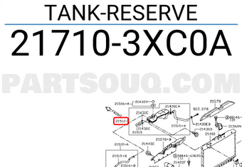 Nissan 217103XC0A TANK-RESERVE