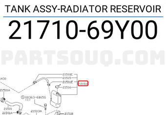 Nissan 2171069Y00 TANK ASSY-RADIATOR RESERVOIR