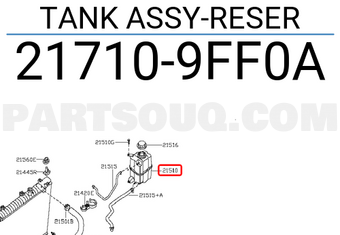 Nissan 217109FF0A TANK ASSY-RESER