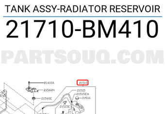 Nissan 21710BM410 TANK ASSY-RADIATOR RESERVOIR