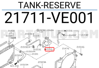 Nissan 21711VE001 TANK-RESERVE