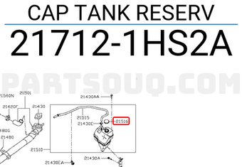 Nissan 217121HS2A CAP TANK RESERV