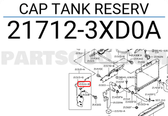 Nissan 217123XD0A CAP TANK RESERV