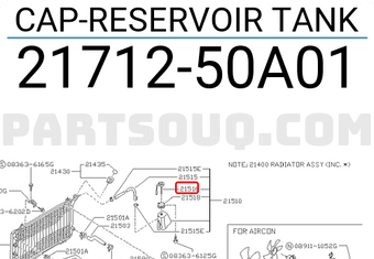 Nissan 2171250A01 CAP-RESERVOIR TANK