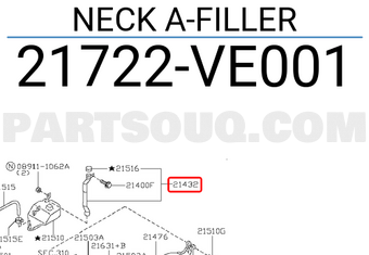Nissan 21722VE001 NECK A-FILLER