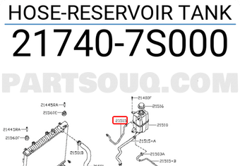 Nissan 217407S000 HOSE-RESERVOIR TANK