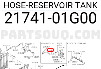 Nissan 2174101G00 HOSE-RESERVOIR TANK