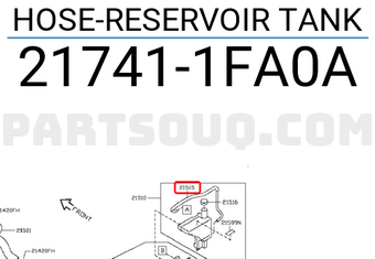 Nissan 217411FA0A HOSE-RESERVOIR TANK