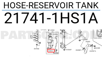 Nissan 217411HS1A HOSE-RESERVOIR TANK