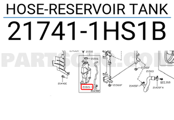 Nissan 217411HS1B HOSE-RESERVOIR TANK