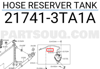 Nissan 217413TA1A HOSE RESERVER TANK