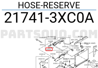Nissan 217413XC0A HOSE-RESERVE