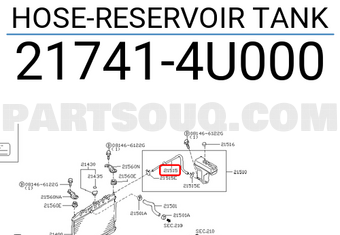 Nissan 217414U000 HOSE-RESERVOIR TANK
