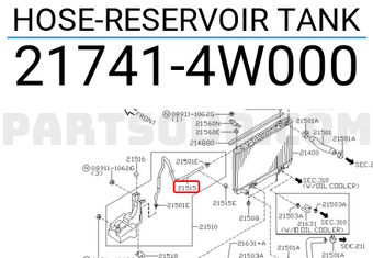 Nissan 217414W000 HOSE-RESERVOIR TANK