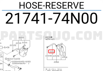 Nissan 2174174N00 HOSE-RESERVE