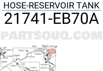 Nissan 21741EB70A HOSE-RESERVOIR TANK