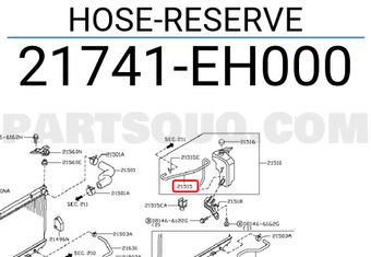 Nissan 21741EH000 HOSE-RESERVE