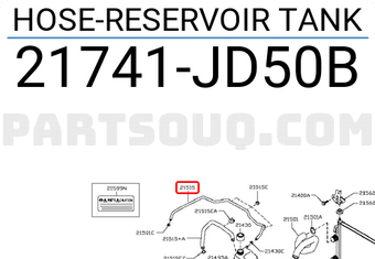 Nissan 21741JD50B HOSE-RESERVOIR TANK