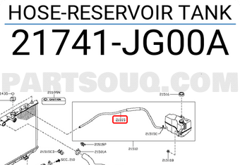 Nissan 21741JG00A HOSE-RESERVOIR TANK