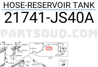 Nissan 21741JS40A HOSE-RESERVOIR TANK