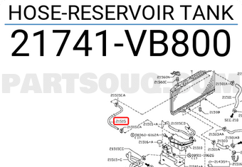 Nissan 21741VB800 HOSE-RESERVOIR TANK