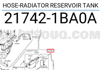 Nissan 217421BA0A HOSE-RADIATOR RESERVOIR TANK