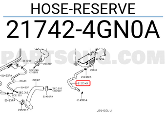 Nissan 217424GN0A HOSE-RESERVE