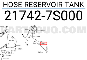 Nissan 217427S000 HOSE-RESERVOIR TANK