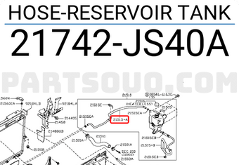 Nissan 21742JS40A HOSE-RESERVOIR TANK