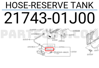 Nissan 2174301J00 HOSE-RESERVE TANK