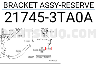 Nissan 217453TA0A BRACKET ASSY-RESERVE