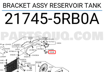 Nissan 217455RB0A BRACKET ASSY RESERVOIR TANK
