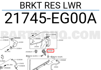 Nissan 21745EG00A BRKT RES LWR