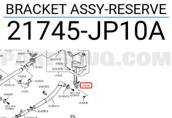 Nissan 21745JP10A BRACKET ASSY-RESERVE