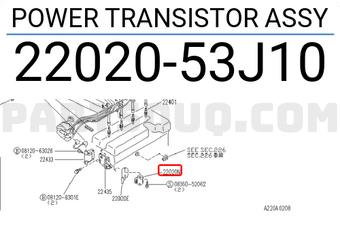 ナリ POWER TRANSISTOR ASSY 2202053J10 | Nissan Parts | PartSouq