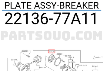 Nissan 2213677A11 PLATE ASSY-BREAKER