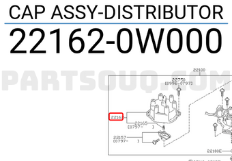 Nissan 221620W000 CAP ASSY-DISTRIBUTOR
