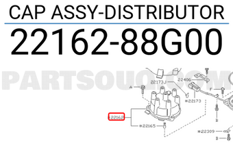 Nissan 2216288G00 CAP ASSY-DISTRIBUTOR