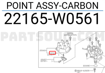 Nissan 22165W0561 POINT ASSY-CARBON