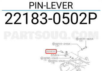Nissan 221830502P PIN-LEVER