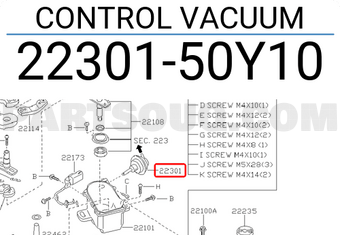 Nissan 2230150Y10 CONTROL VACUUM