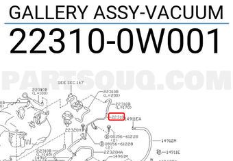 Nissan 223100W001 GALLERY ASSY-VACUUM