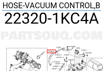 Nissan 223201KC4A HOSE-VACUUM CONTROL,B